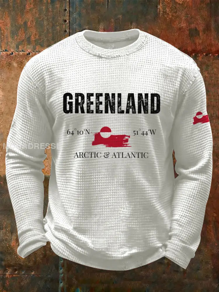 Kvinders Grønland Print Casual T-shirt hvidt / S
