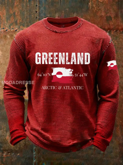 Kvinders Grønland Print Casual T-shirt rød / S