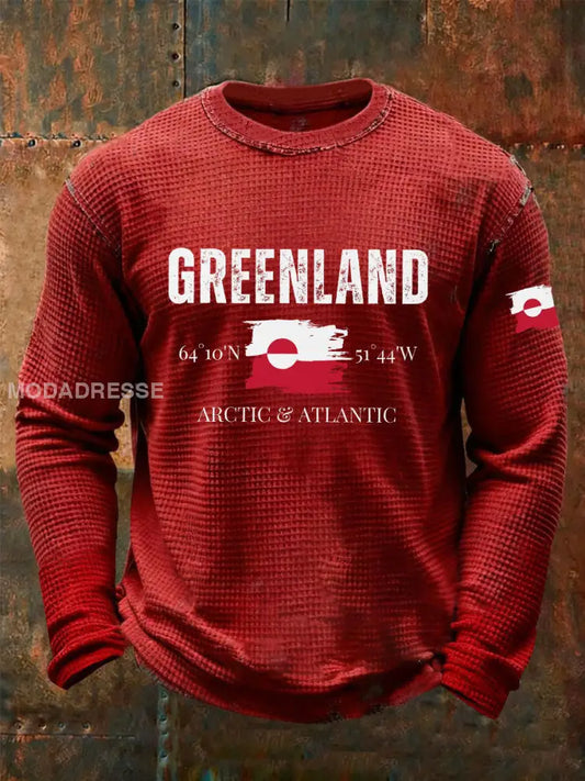 Kvinders Grønland Print Casual T-shirt rød / S