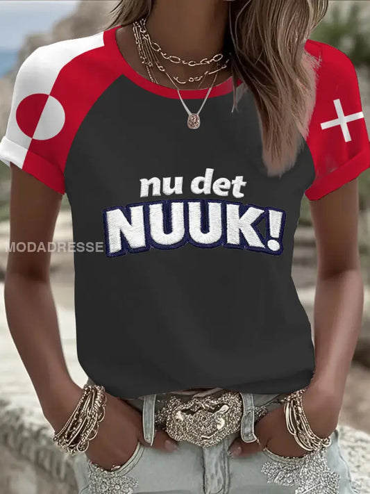 Kvinders grønlands beskyttelse T-shirt Sort / S