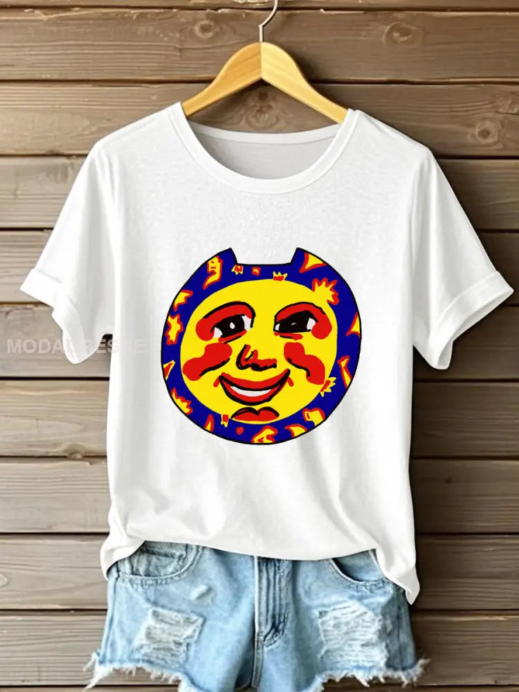 Kvinnliga Hummer Kraftskiva Tryckt T-shirt vit / S