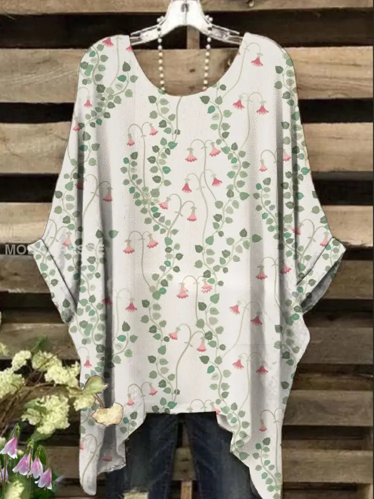 Kvinnor Linnae Floral konst Tryckta topp bäie / S