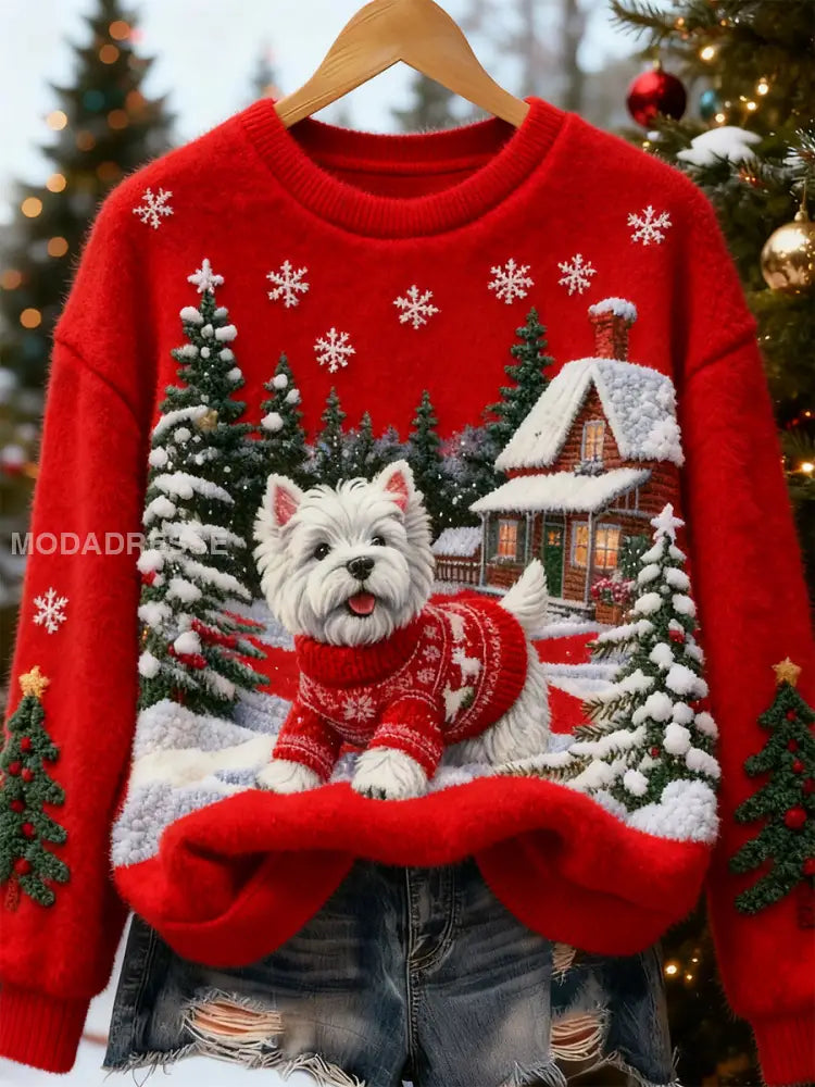 Kvinnor Retro djur jul konst Skriv ut Casual Flannel Topp B / S