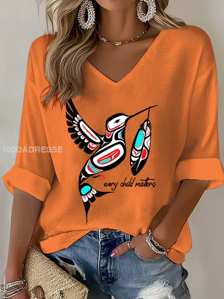 Kvinnor varje barn betyder T-shirts oräng / S