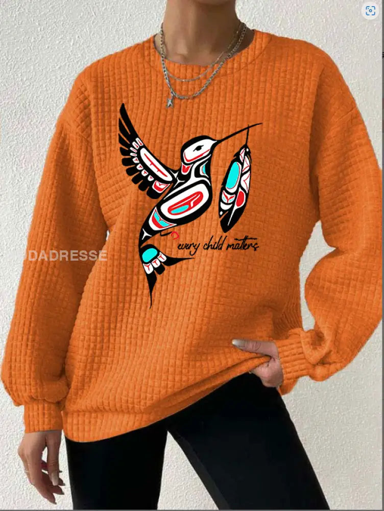 Kvinnor varje barn betyder våffle Print Sweatshirt oräng / S