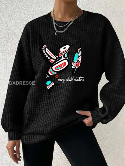 Kvinnor varje barn betyder våffle Print Sweatshirt svart / S