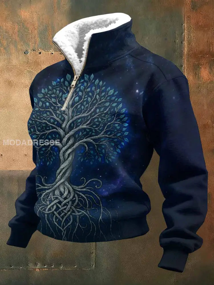 Kvinnor Vintage Viking Träd av livet Långärmade Sweatshirt som bild / S