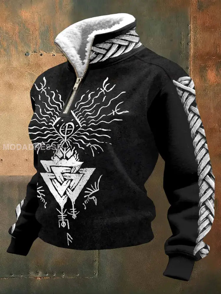 Kvinnor Vintage Viking Tryck Casual Sweatshirt som bild / S