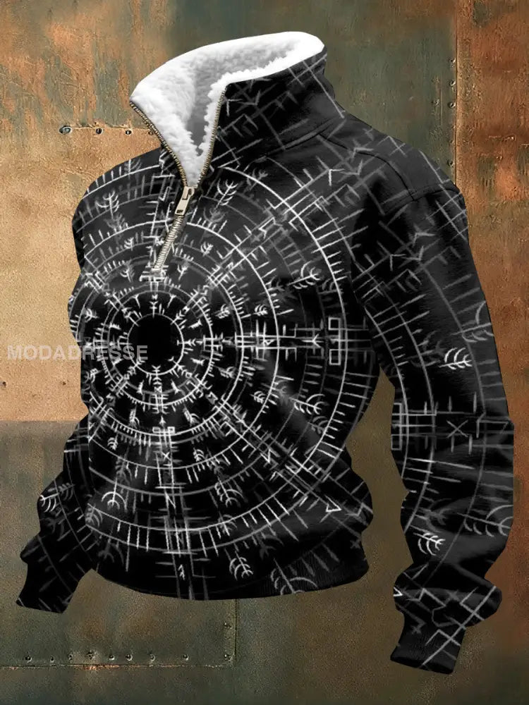 Kvinnor Vintage Viking Tryck Casual Sweatshirt som bild / S