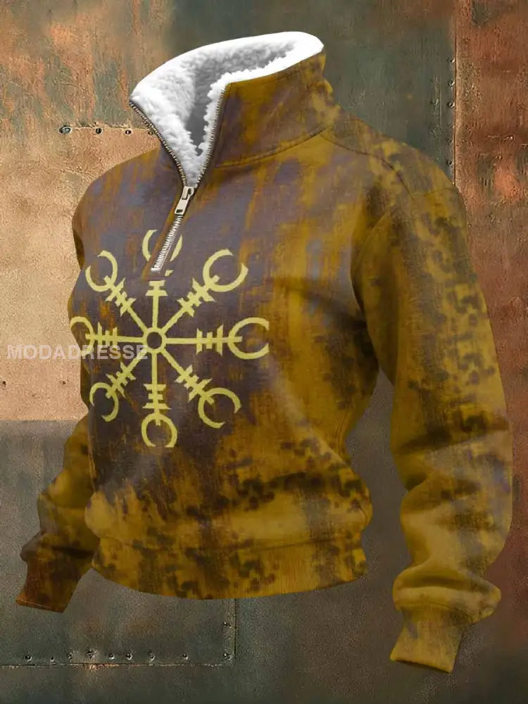 Kvinnor Vintage Viking Tryck Casual Sweatshirt som bild / S