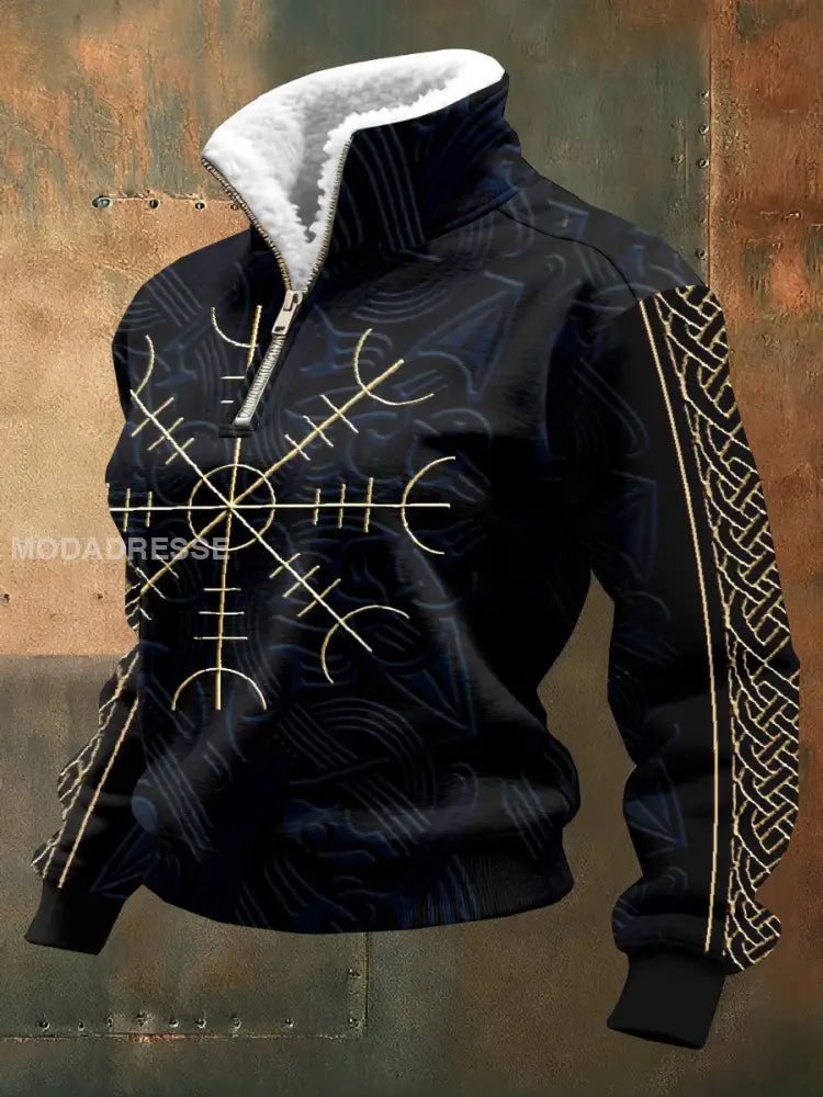 Kvinnor Vintage Viking Tryck Casual Sweatshirt som bild / S