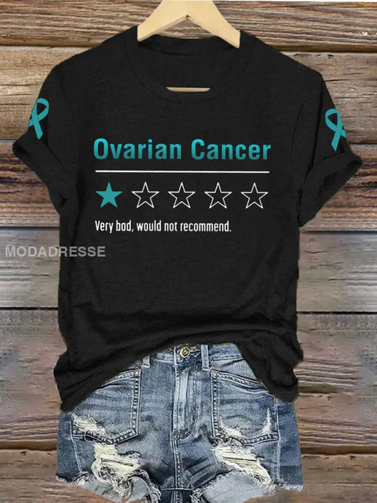 Kvinnors äggstockscancer medvetenhet mycket dåligt skulle inte rekommendera T shirt svart / S