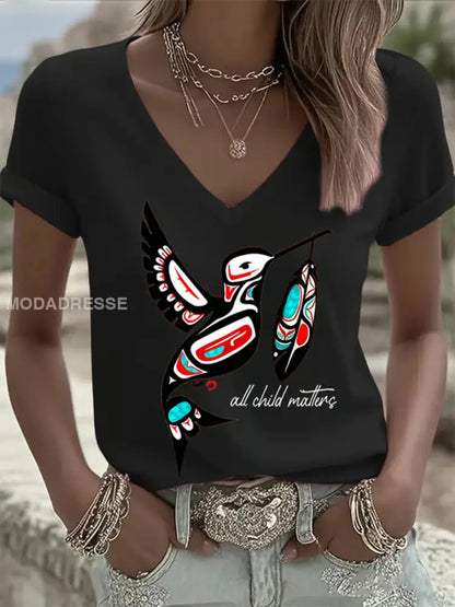 Kvinnors alla barn ärenden Tryckt Casual T-shirt svart / S