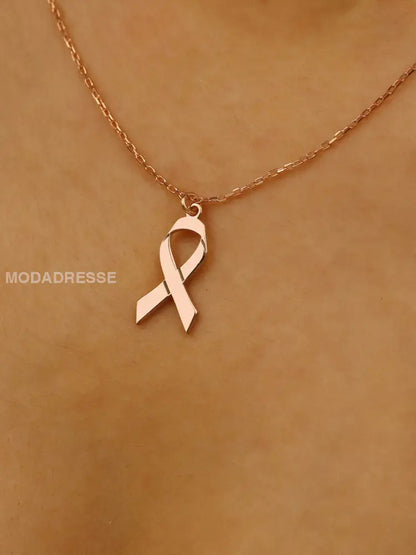Kvinnors bröstcancer halsband. ros guld / ONE