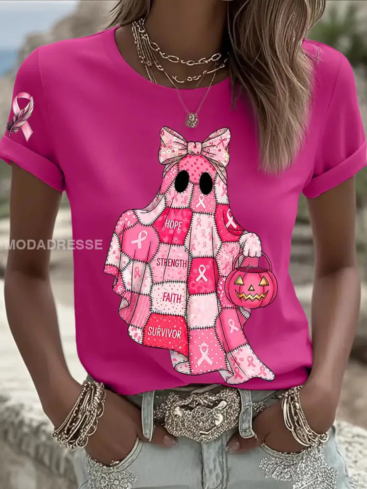 Kvinnors bröstcancer medvetenhet I oktober vi bär Rosa spöken rosröd / S
