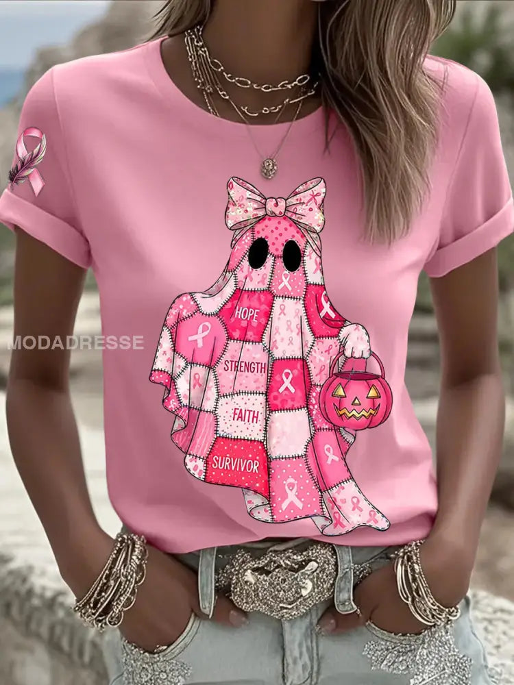 Kvinnors bröstcancer medvetenhet I oktober vi bär Rosa spöken rost / S