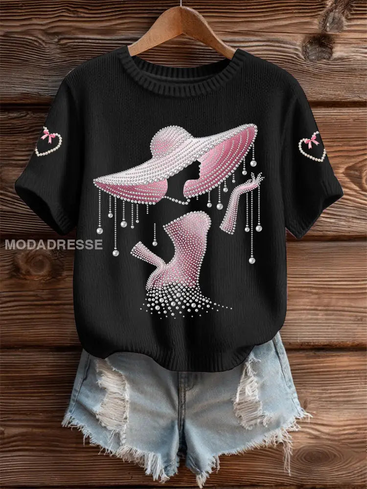 Kvinnors bröstcancer medvetenhet kortärmad T-shirt svart / S
