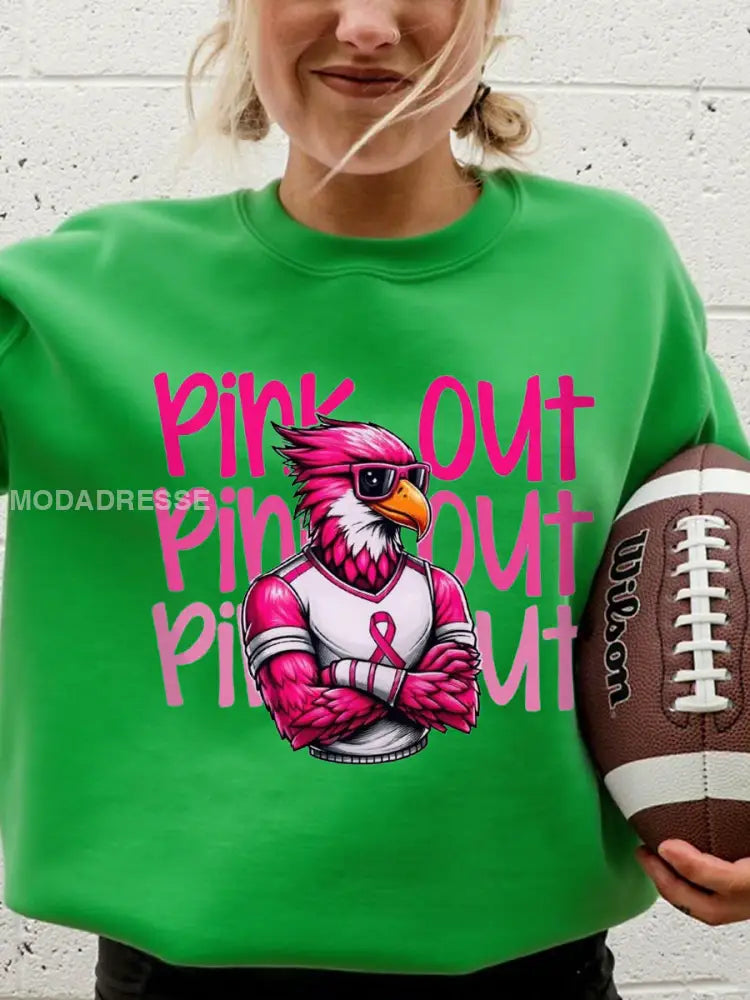 Kvinnors bröstcancer medvetenhet Månad Fotboll fans Sweatshirt grön / S