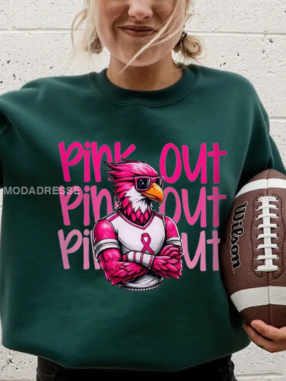 Kvinnors bröstcancer medvetenhet Månad Fotboll fans Sweatshirt mörk grön / S
