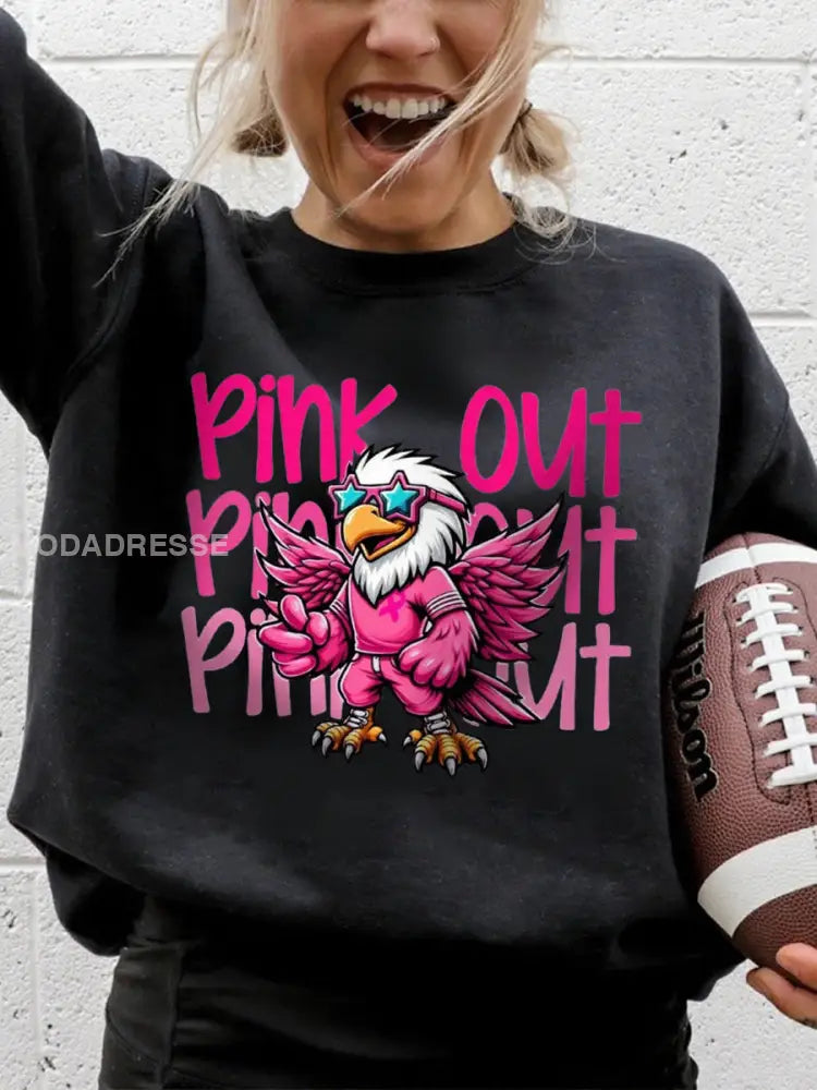 Kvinnors bröstcancer medvetenhet Månad Fotboll fans Sweatshirt svart / S