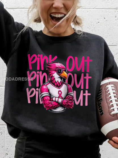 Kvinnors bröstcancer medvetenhet Månad Fotboll fans Sweatshirt svart / S