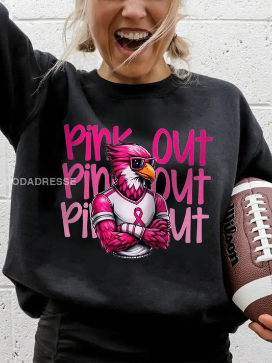 Kvinnors bröstcancer medvetenhet Månad Fotboll fans Sweatshirt svart / S