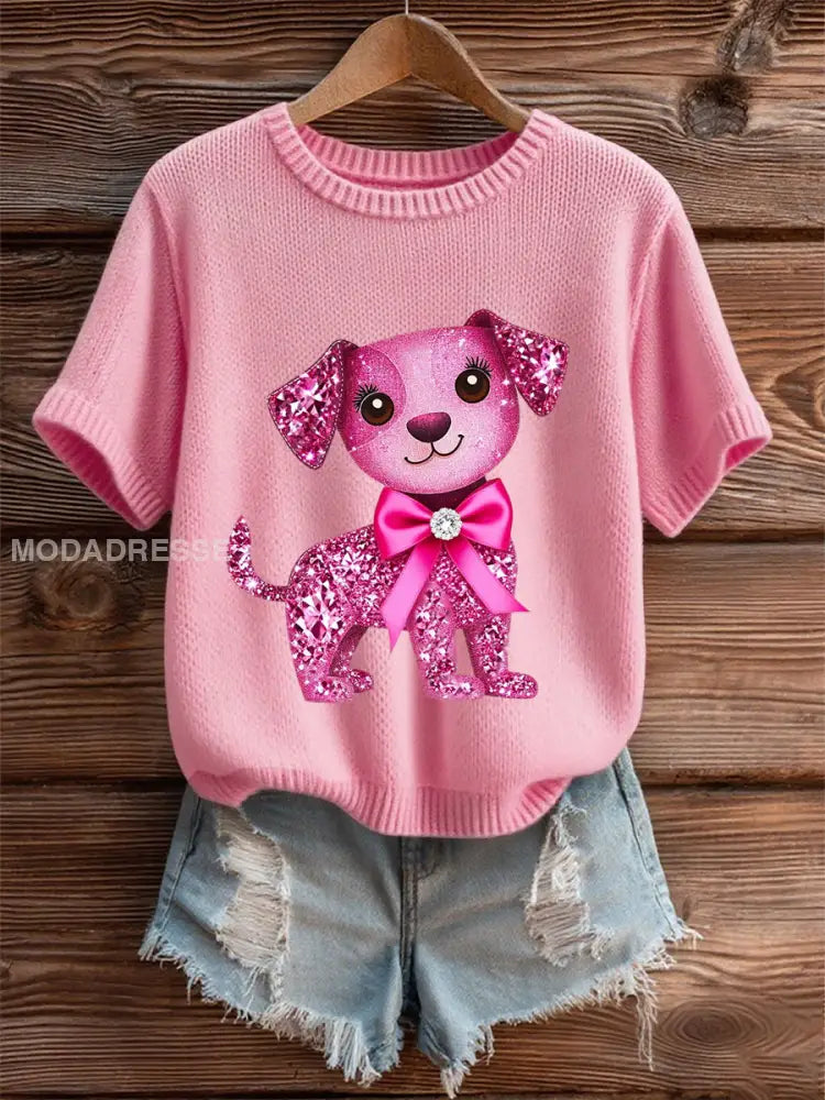 Kvinnors bröstcancer medvetenhet Pink Ribbon Kort ärm T shirt runk / S