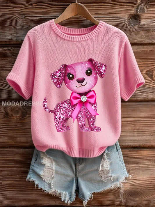 Kvinnors bröstcancer medvetenhet Pink Ribbon Kort ärm T shirt runk / S