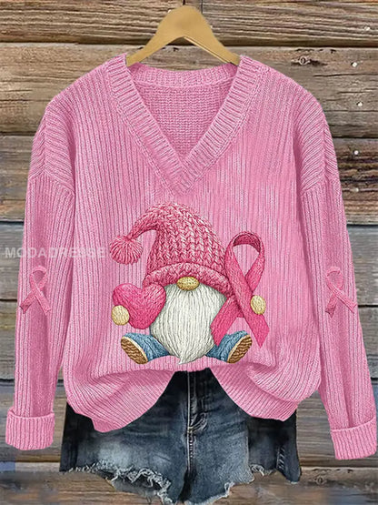 Kvinnors bröstcancer medvetenhet rosa band Print Casual Topp rost / S