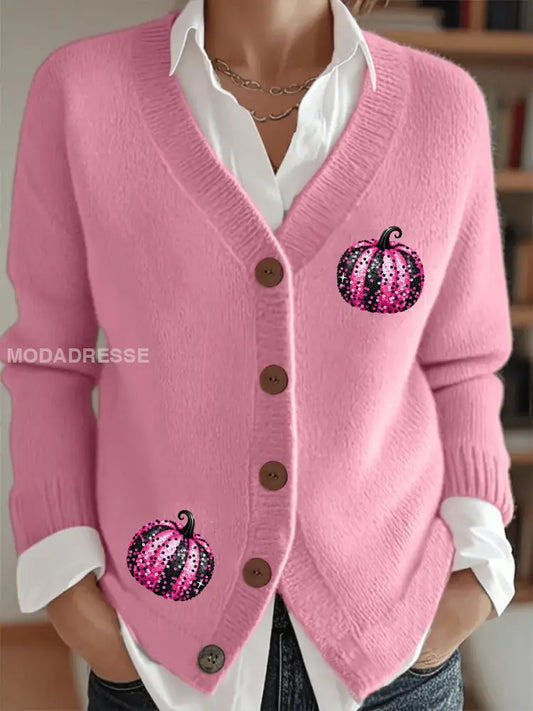 Kvinnors bröstcancer medvetenhet Rosa oktober Pumpa Cardigan runk / S