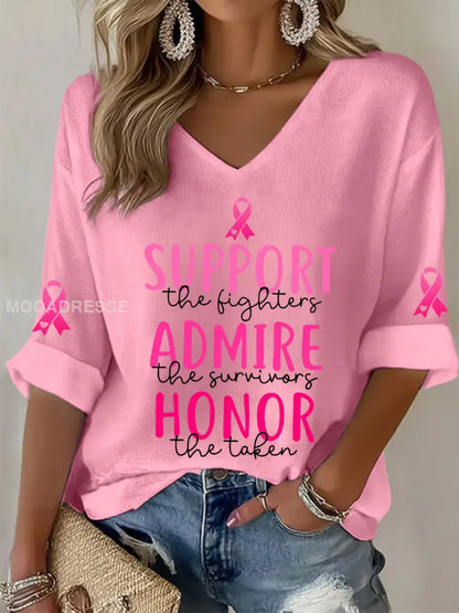 Kvinnors bröstcancer medvetenhet Stöd Fighters beundra de överlevande hedra den tagen rosa Ribbon Våffel T shi. rt runk