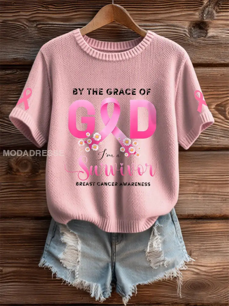 Kvinnors bröstcancer medvetenhet T shirt runt / S
