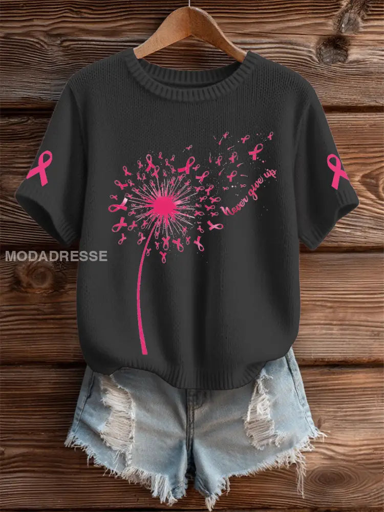Kvinnors bröstcancer medvetenhet T shirt svart / S