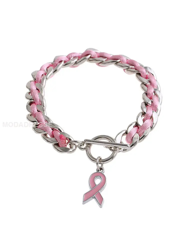 Kvinnors bröstcancer rosa band armband runk / ONE