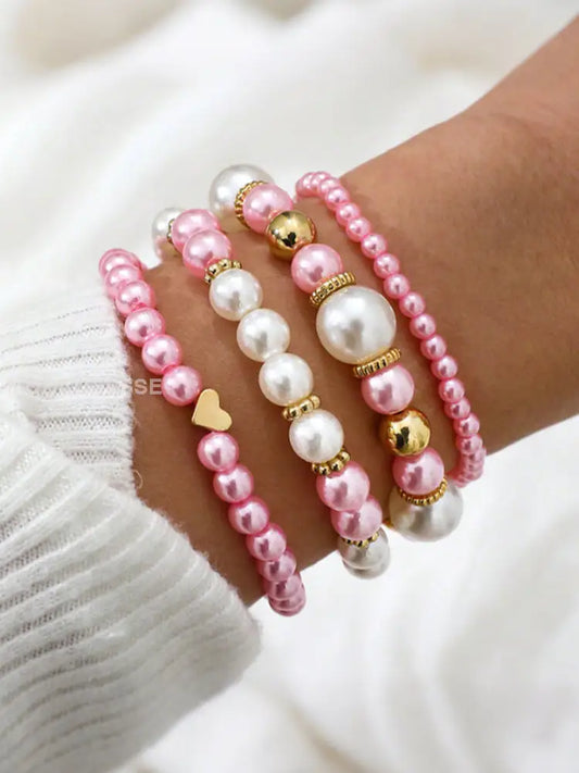 Kvinnors bröstcancer rosa band armband runt / ONE