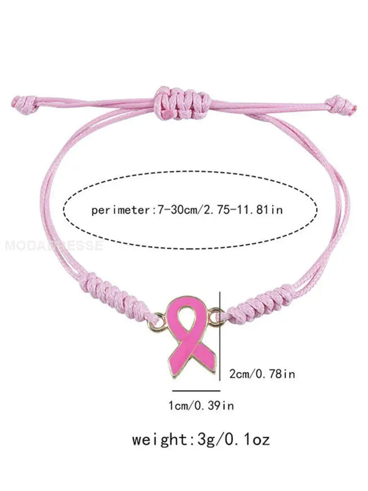 Kvinnors bröstcancer rosa justerbar armband runk / ONE