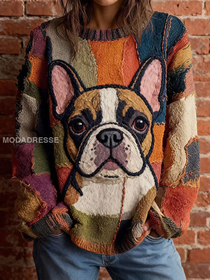 Kvinnors franska Bulldog Tops som bild / S