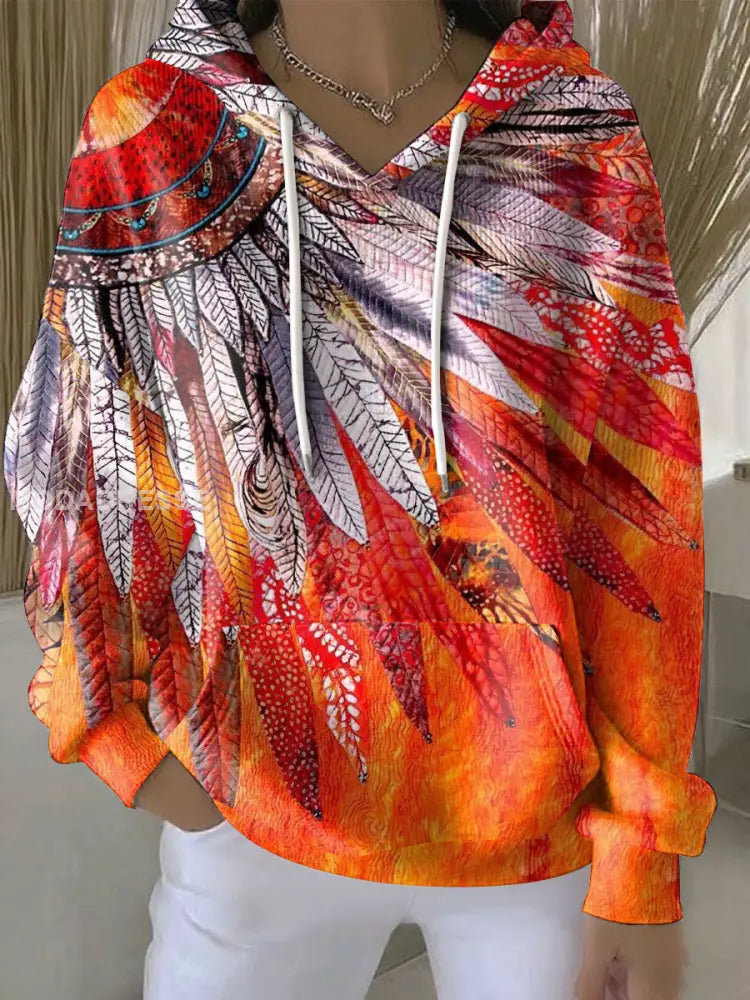 Kvinnors inhemska konst Print Hoodies som bild / S
