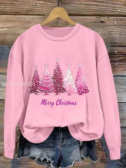 Kvinnors jul Grafisk Sweatshirt rost / S