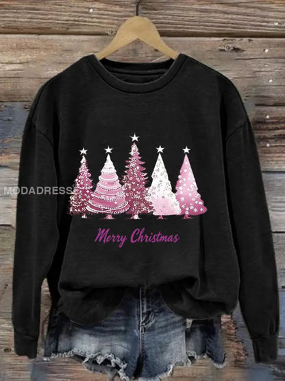Kvinnors jul Grafisk Sweatshirt svart / S