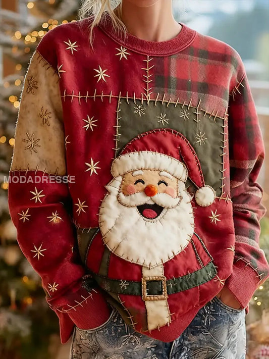 Kvinnors jul jul jultomten konst sweatshirt som bild / S