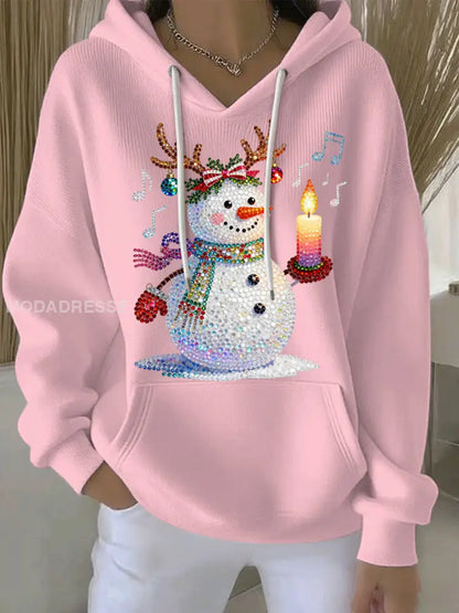Kvinnors jul Print Casual Hoodie Print runt / S