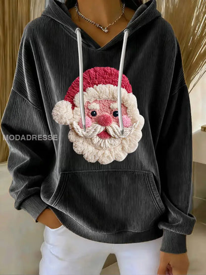 Kvinnors jul Print Casual Hoodie Print svart / S