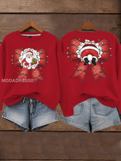 Kvinnors jul Print Casual Sweatshirt röd / S