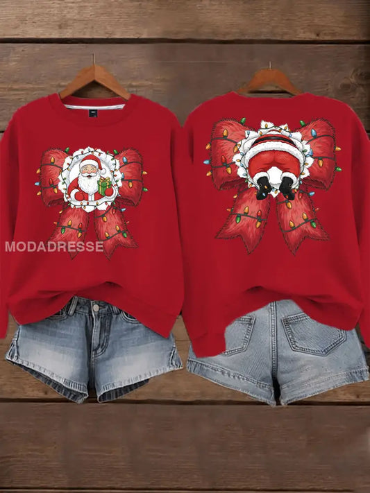 Kvinnors jul Print Casual Sweatshirt röd / S