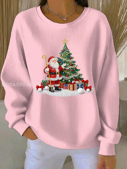 Kvinnors jul Print Casual Sweatshirt runk / S