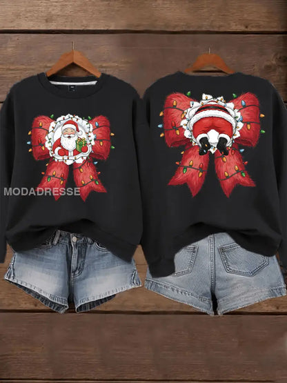 Kvinnors jul Print Casual Sweatshirt svart / S