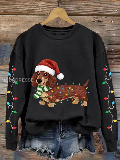 Kvinnors julljus Dachhun Skriv ut Casual Sweatshirt svart / S