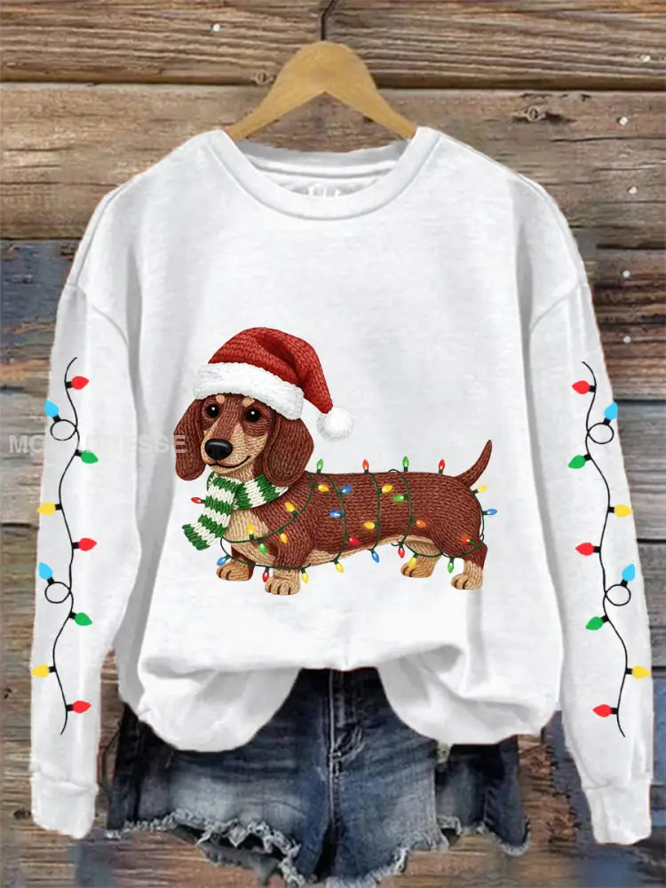 Kvinnors julljus Dachhun Skriv ut Casual Sweatshirt vit / S