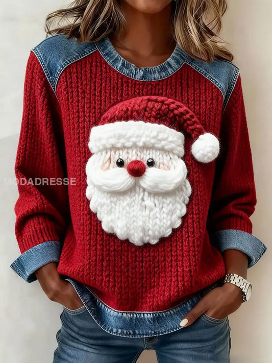 Kvinnors jultomte topp röd / S